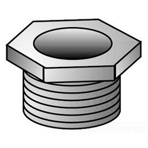 OZ-Gedney Type 7 Bushed Conduit Nipple, Malleable Iron, Finish: Zinc Electroplated, Trade Size: 4 IN, 5-1/4 IN Outside Diameter, Connection: MNPS, 1-1/4 IN Thread Length, Flange Thickness: 7/16 IN, Third Party Certification: UL File Number E-11853,