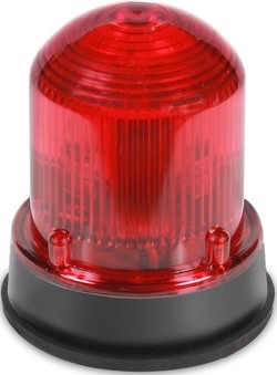 Standard Flashing Beacon, 120 VAC, LED Lamp, 3-1/4 in Dia, Panel Mount, Red Lens