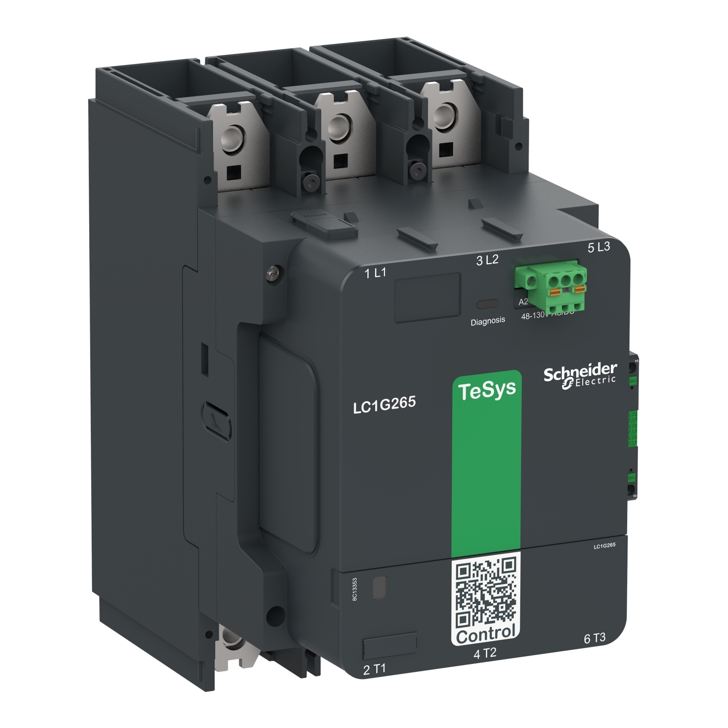 Contactor, high power, TeSys Giga, standard version, 3 pole/NO, AC-3 <=440V 330A, 48-130VAC/DC coil