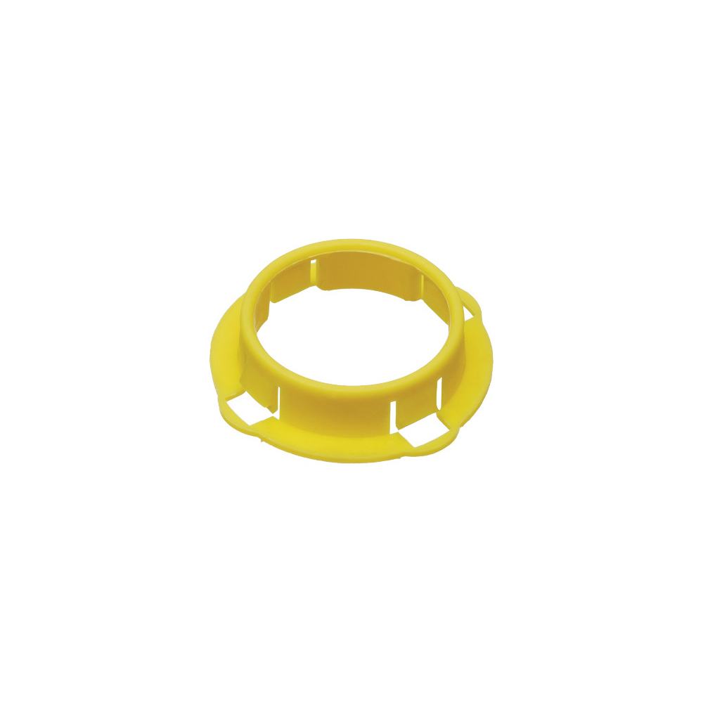 Non-metallic black stud bushing that fits into a 1/2 inch knockout, sold in a quantity of 100.