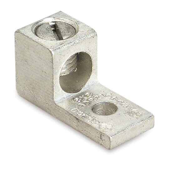 Type ADR-ALCUL Single-Conductor, One-Hole Mount, Conductor Range 4 Str-500 Kcmil, Length 2-13/16 Inches, Width 1-1/2 Inches, Height 1-9/16 Inches, Socket Screw, Tin Plated