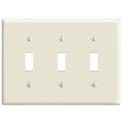 3-Gang Toggle Switch Wallplate, Midway Size, Light Almond