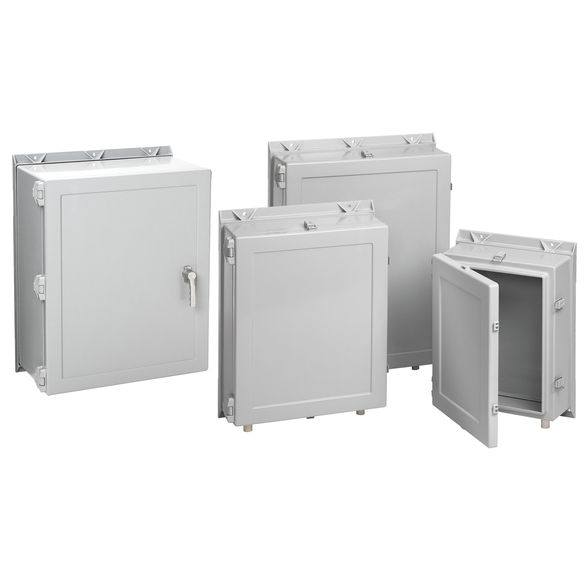 Hinge Cover Enclosure 3-Point Type 4X, 36.25x30.25x12.00, Gray, Fiberglass