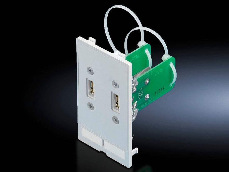 SZ Interface flap, modular, interface inserts, 2 x USB A, jack/jack