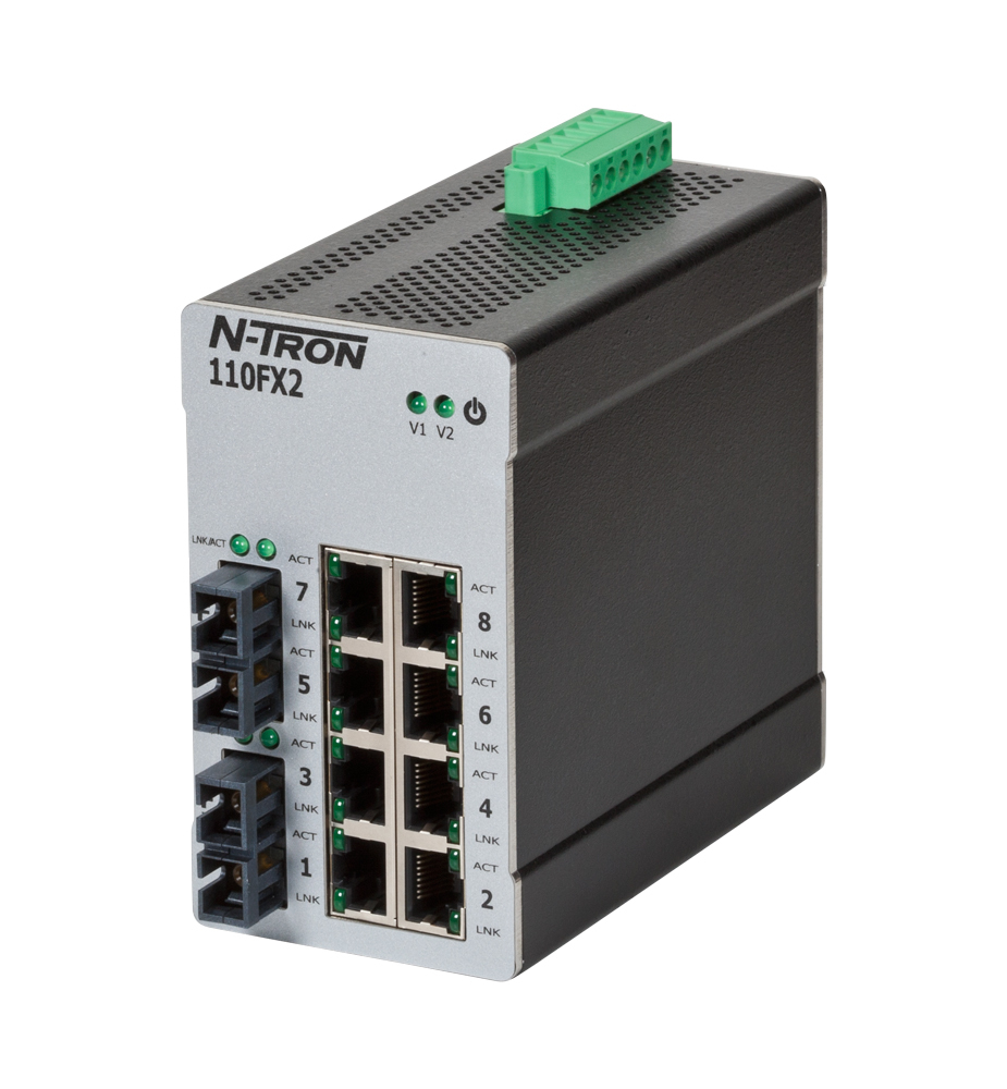 110FX2 Unmanaged Industrial Ethernet Switch, SC 2km