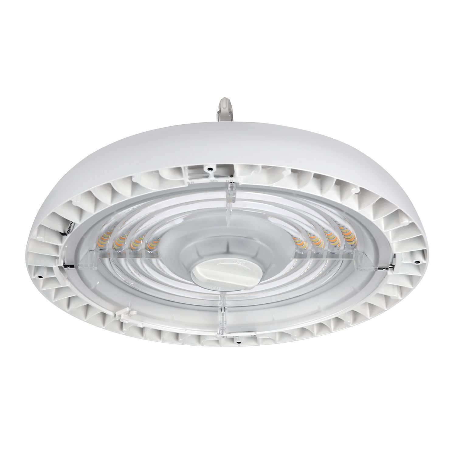 LED Round High Bay, 5 Color Selectable CCT 3000/3500/4000/5000/6500K, Selectable Lumen/Power, 120-347V
