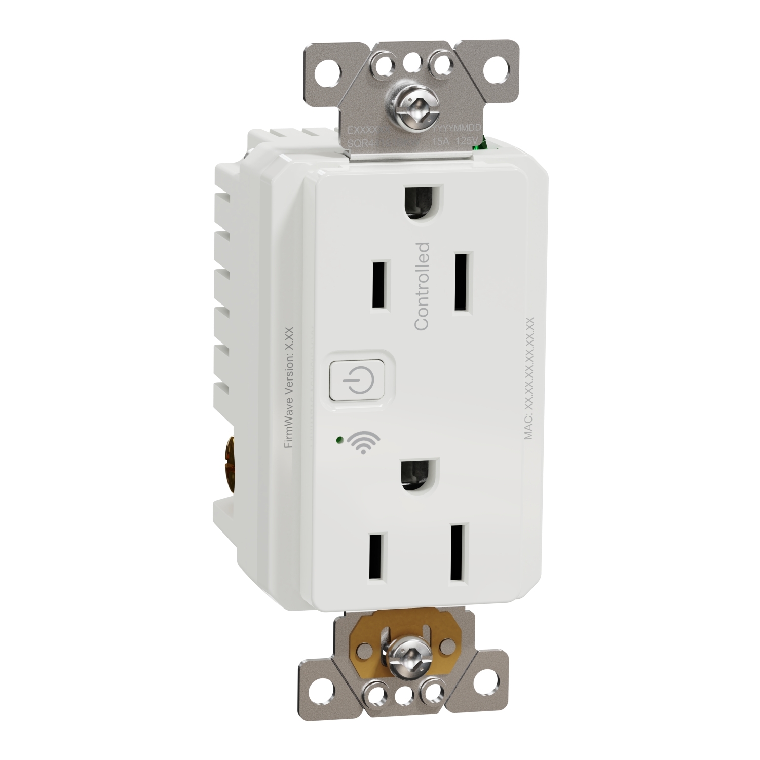 Socket-outlet, X Series, 15A, decorator, tamper resistant, WiFi connected, white, matte finish