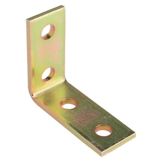 Fitting, 90 Degree, Height 3-7/8 Inches, Base Length 3-3/4 Inches, Hole Diameter 9/16 Inches on 1-7/8 Inch Centers, Electro-Galvanized Steel