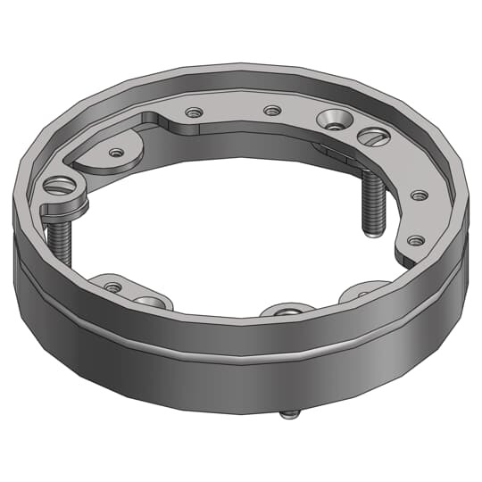 Flange and Adjustment Ring for Recessed Service Floor Box, Allows 3/4 Inch Adjustment, Aluminum