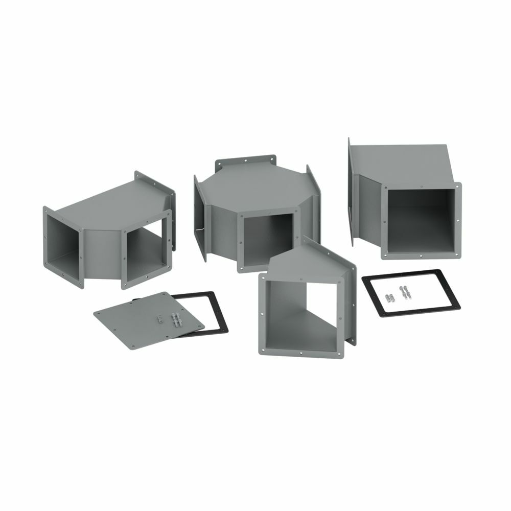 Eaton B-Line series wireway miscellaneous fitting, Feed through, Wireway cutoff fitting, NEMA 12, Steel, 4" X 4"