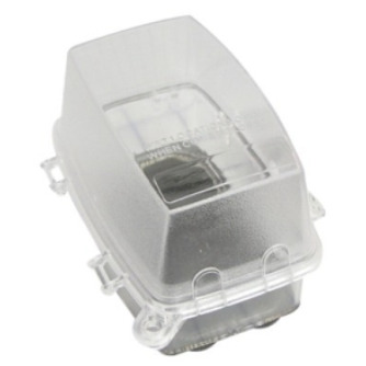Duplex/GFI Device 1-Gang Weatherproof Outlet Box Cover; Polycarbonate, Clear
