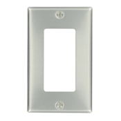 1-Gang Decora/GFCI Device Decora Wallplate, Aluminum, Device Mount, Aluminum