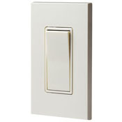 15 Amp, 120/277 Volt, Decora Rocker Lighted Handle, Illuminated Off 3-Way AC Quiet Switch, Residential Grade, Grounding, Light Almond
