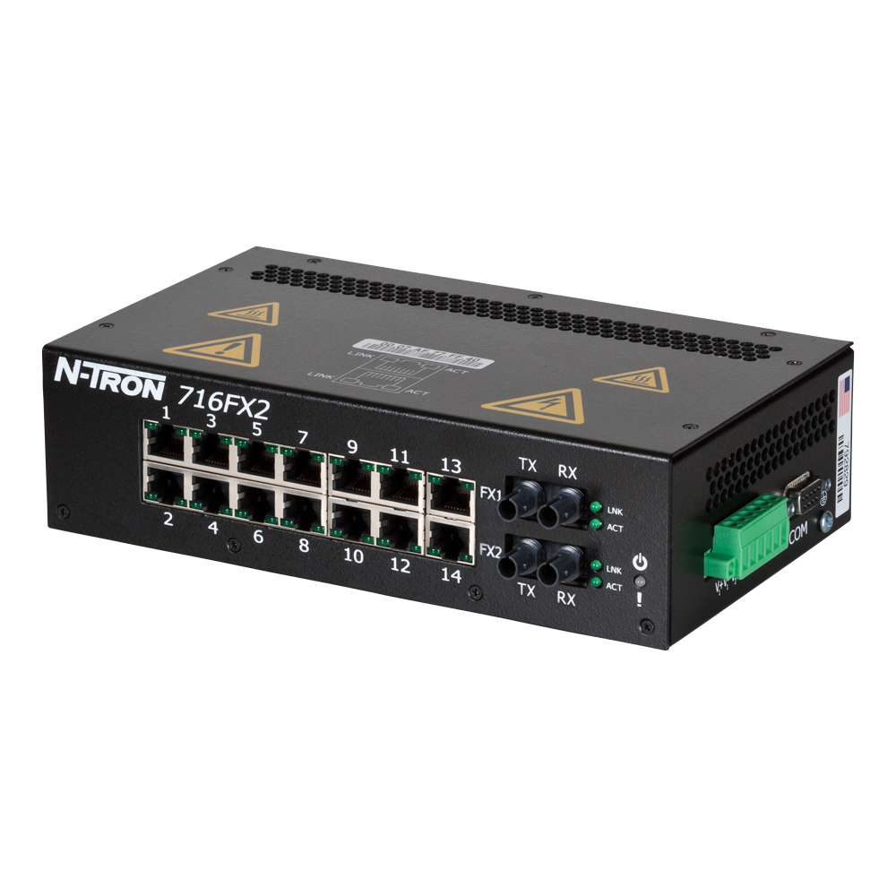 716FX2 Managed Industrial Ethernet Switch, ST 2km