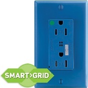 15 Amp, 125 Volt, Hospital Ground, Self Grounding, Decora Plus Duplex Surge Suppressor Receptacle, Tamper-Resistant, Straight Blade, White