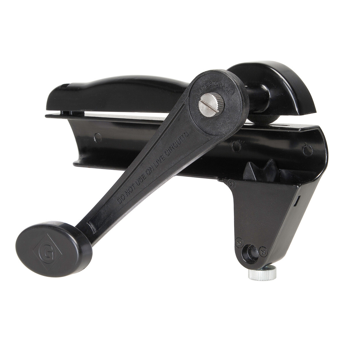 Use With AC and MC Cable up to 1 IN.     Adjustable up to 1 IN outside diameter.     Cuts in seconds with a few quick turns of the crank and an easy twist of the armor.     Convenient under-handle blade storage holds spare blades.     Quick load clamp system makes repeat cuts fast and easy.     Use with replacement blades Greenlee Cat #1941-1 or #1941-5.