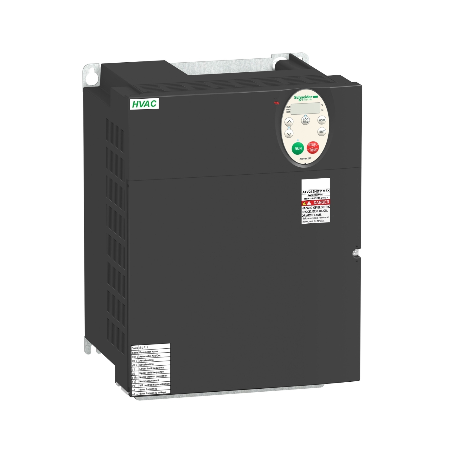 variable speed drive, Altivar 212, 11kW, 15hp, 240V, 3 phases, without EMC, IP21
