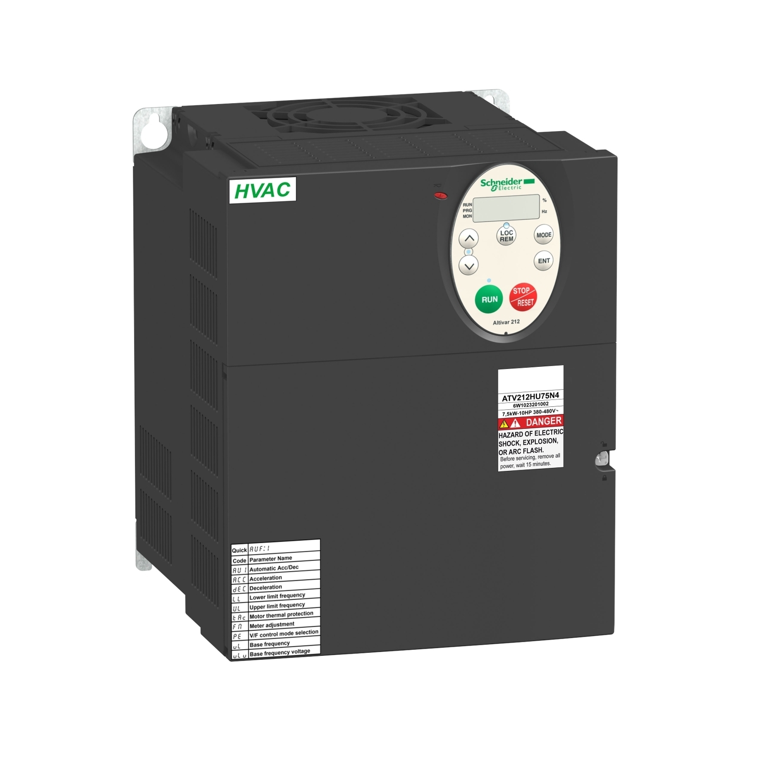 variable speed drive, Altivar 212, 11kW, 15hp, 480V, 3 phases, with EMC, IP21