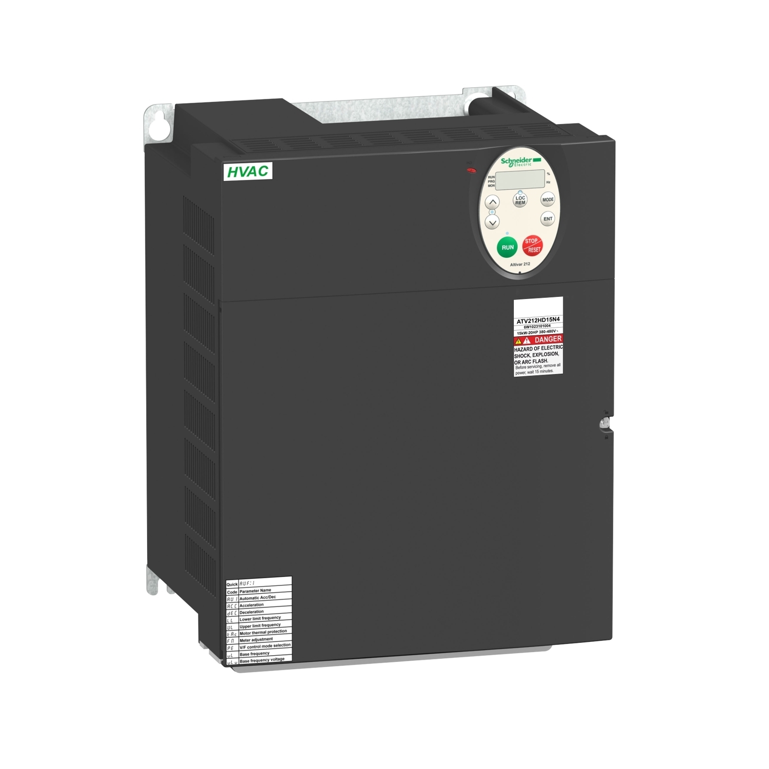variable speed drive, Altivar 212, 15kW, 20hp, 480V, 3 phases, with EMC, IP21