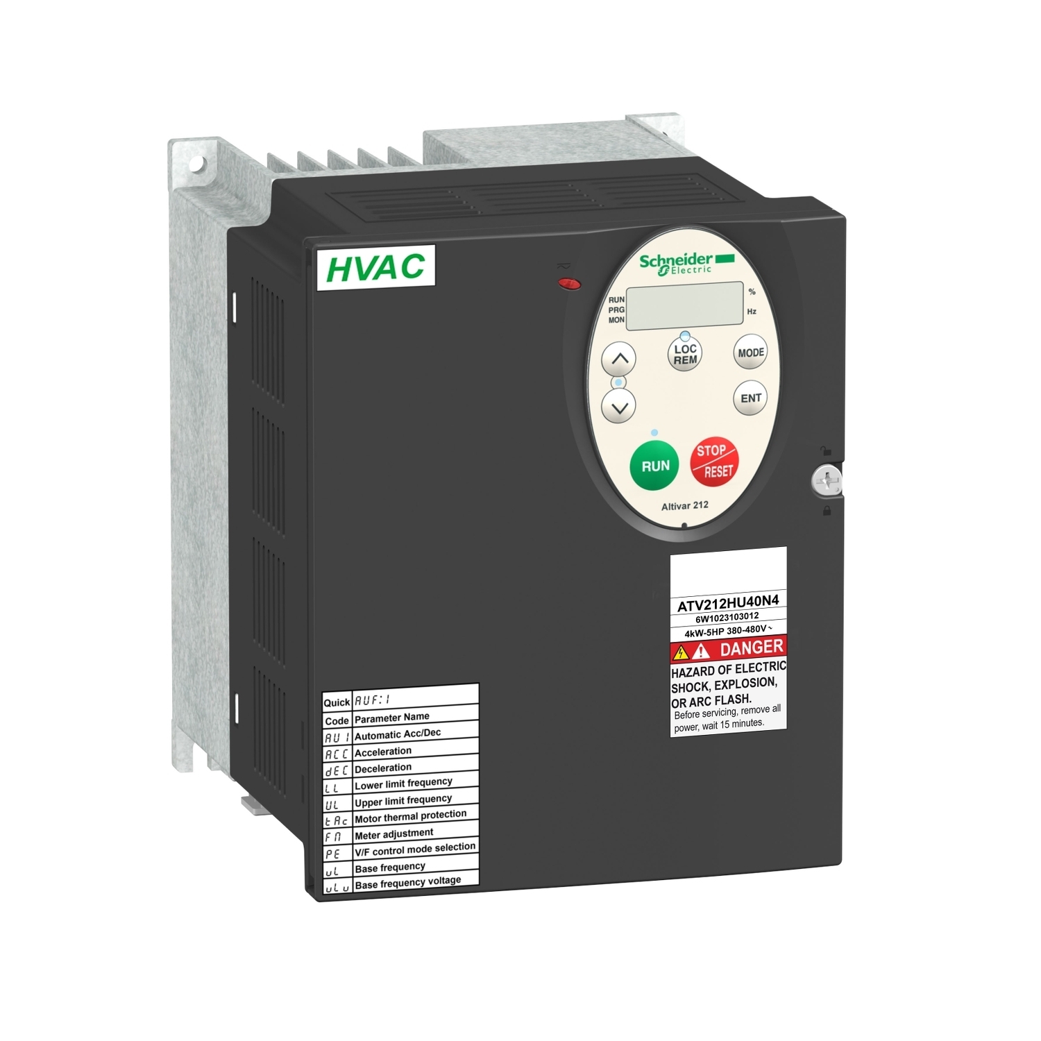 variable speed drive, Altivar 212, 4kW, 5hp, 480V, 3 phases, with EMC, IP21