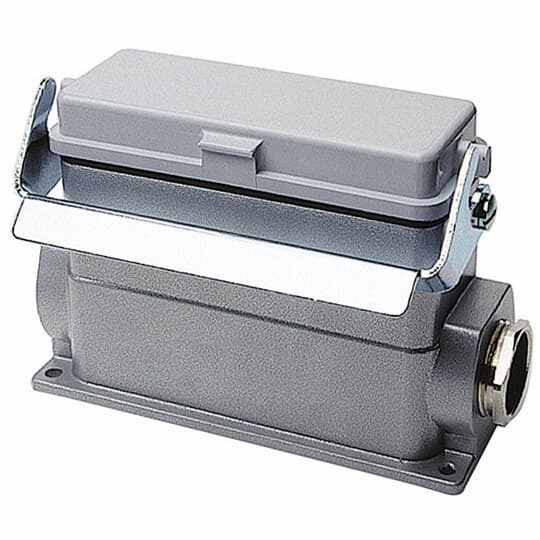 Single lever locking base with cover, 24 contacts with ground connection, NPT entry - 1 Inch x 3/4 Inch
