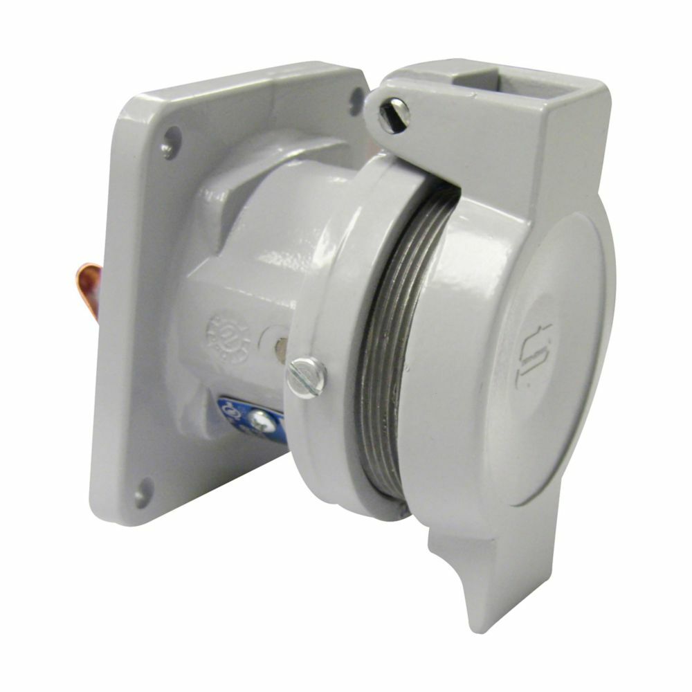 Eaton Crouse-Hinds series PowerMate CDR receptacle, 60A, Four-wire, four-pole, Style 1, Copper-free aluminum, 600 Vac/250 Vdc