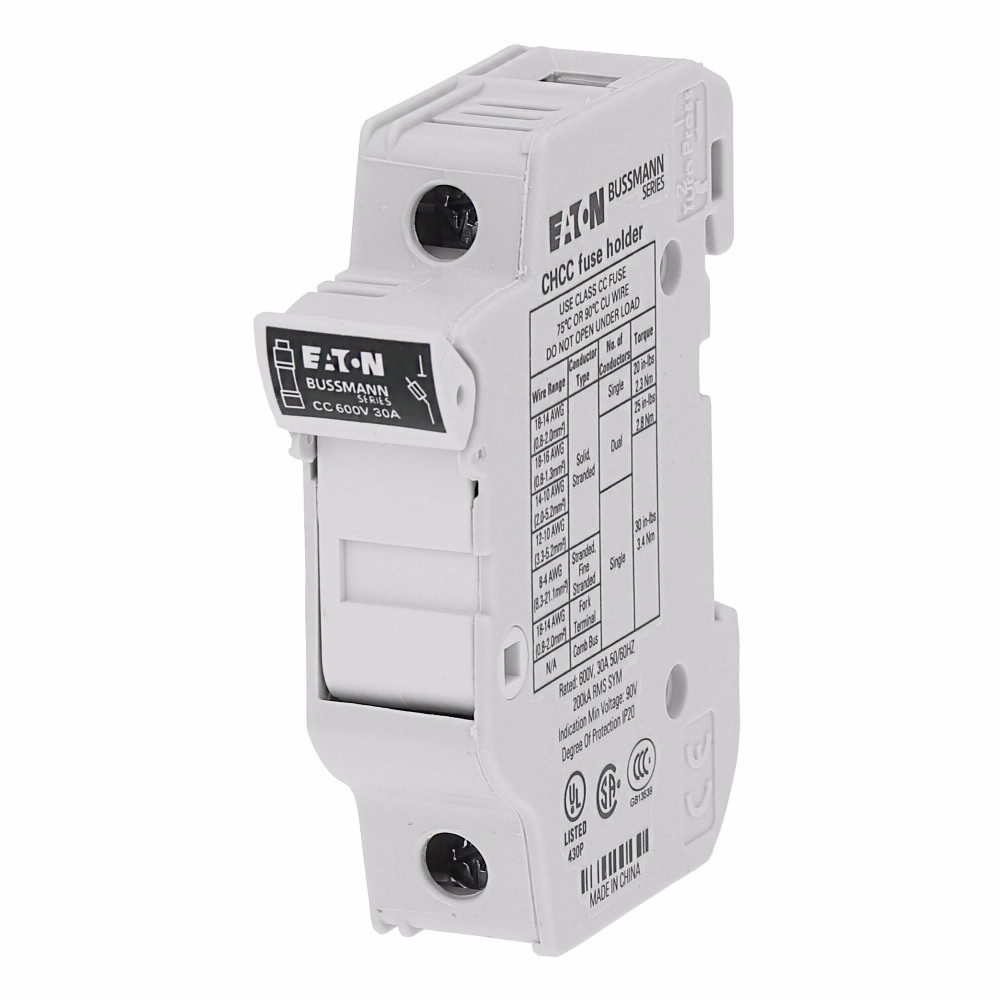 Eaton Bussmann series CHCC modular fuse holder, 48 Vdc, 30A, Single-pole