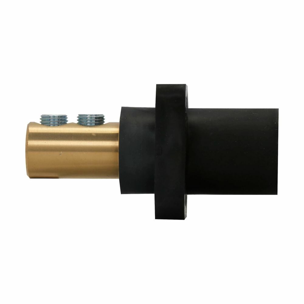 Eaton Crouse-Hinds series Cam-Lok J Series E1016 insulated receptacle, Up to 400A continuous, 1/0-4/0 AWG, Yellow, Double set screw, Female, Thermoplastic elastomer (TPE), 600 Vac/dc