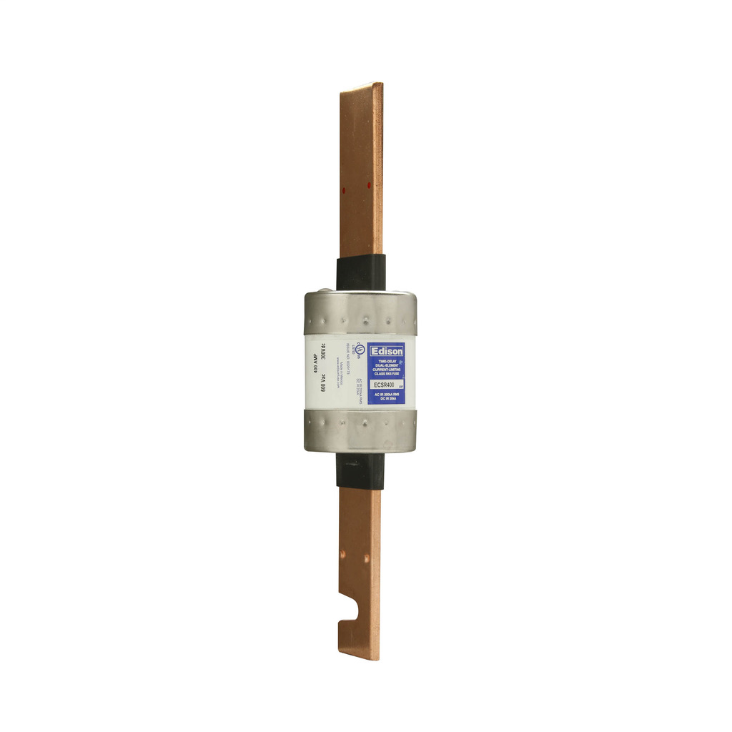 Eaton Edison ECSR fuse, Time-delay current-limiting fuse, Superior overload and cycling capabilities, 350 A, Dual, Class RK5, Non-indicating, Blade end x blade end, 10 sec at 500%, 200 kAIC, Standard, 600 V