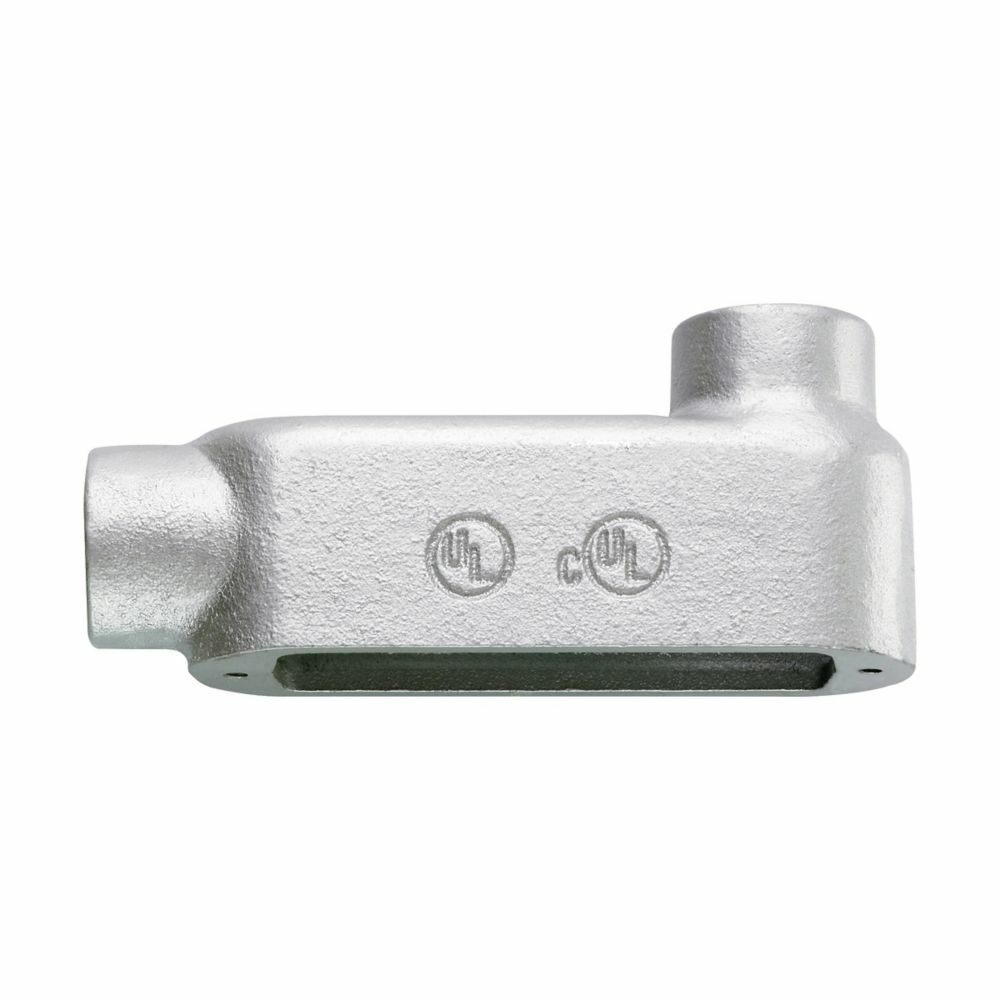 Eaton Crouse-Hinds series Condulet Form 5 conduit outlet body, Malleable iron, Hot dip galvanized finish, LB shape, 1"
