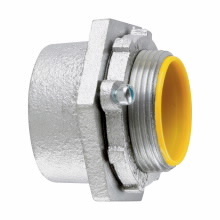 Eaton Crouse-Hinds series MHUB conduit hub, Malleable iron, Hot dip galvanized finish, 1-1/2"