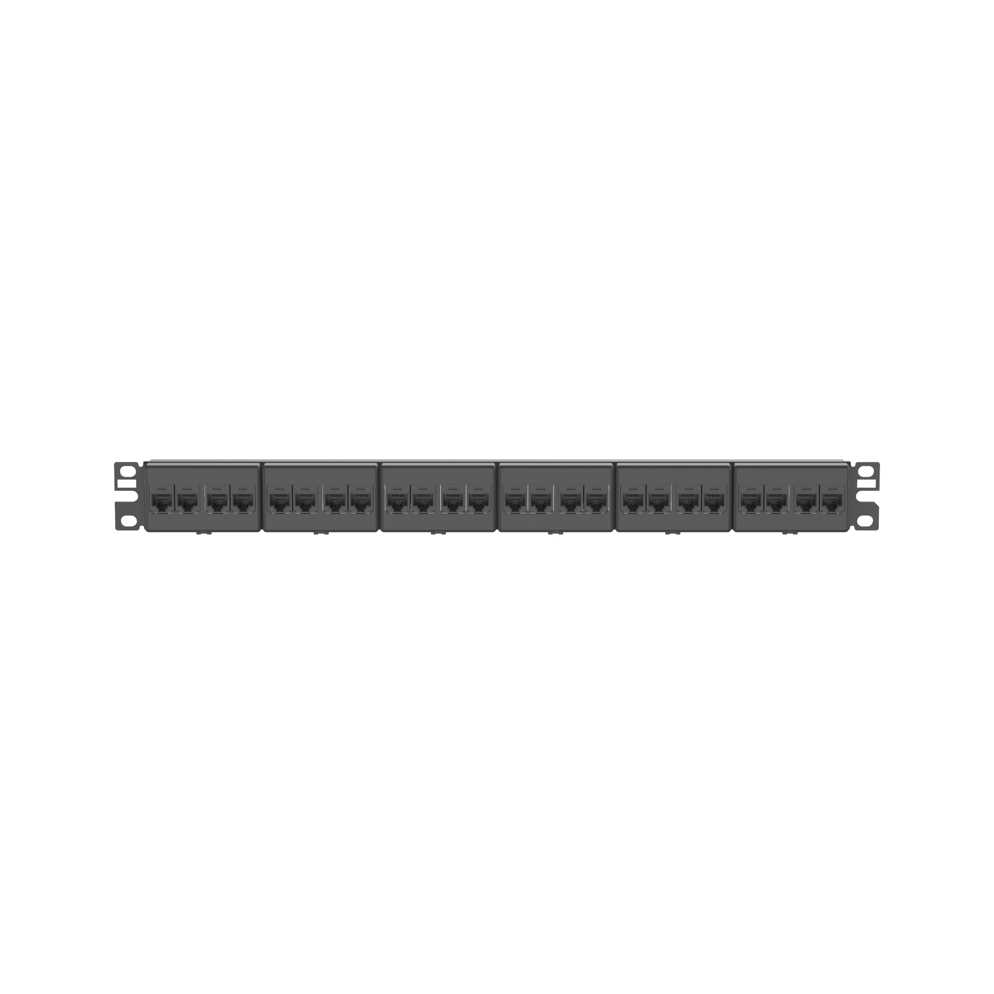 Cat 6 Coupler Patch Panel, 24 Ports, 1 RU, Black