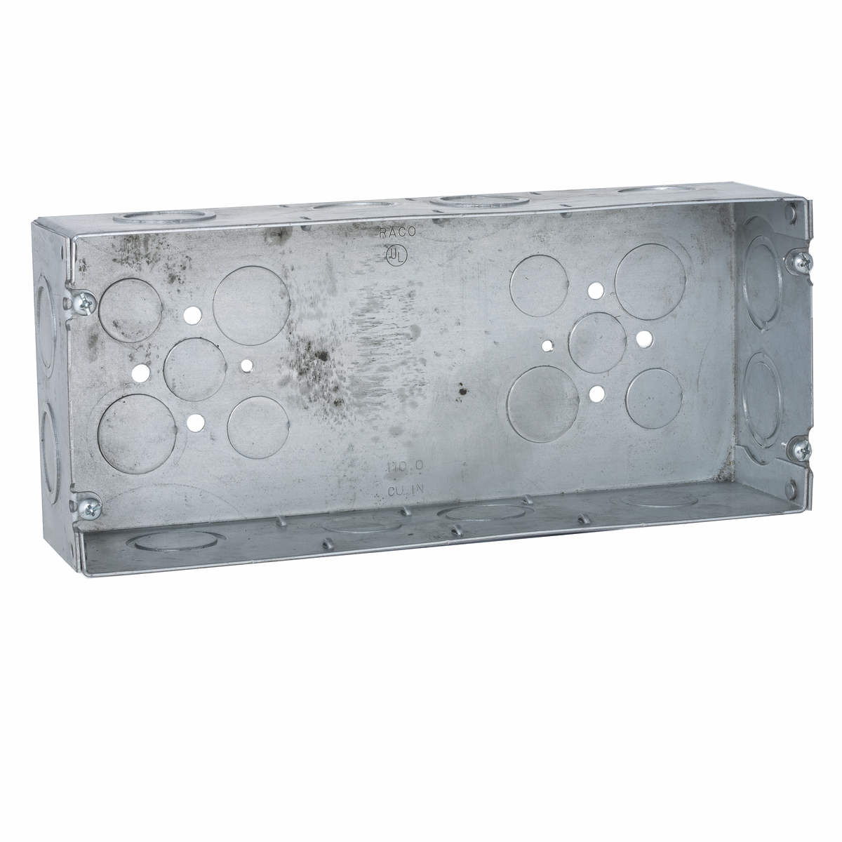 Gang Boxes, 2-1/2 In. Deep - Welded with Conduit KO's, 4-Gang