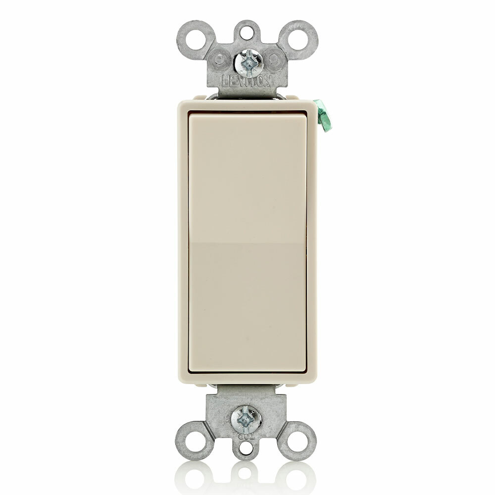 15 Amp, 120/277 Volt, Decora Rocker 4-Way AC Quiet Switch, Residential Grade, Grounding, Light Almond