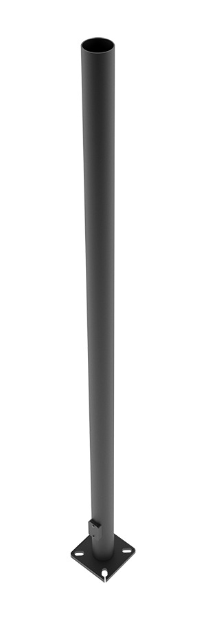 Pole 4 Inch Round 11 Gauge 20 Foot DrilLED Two Sides Square, Base