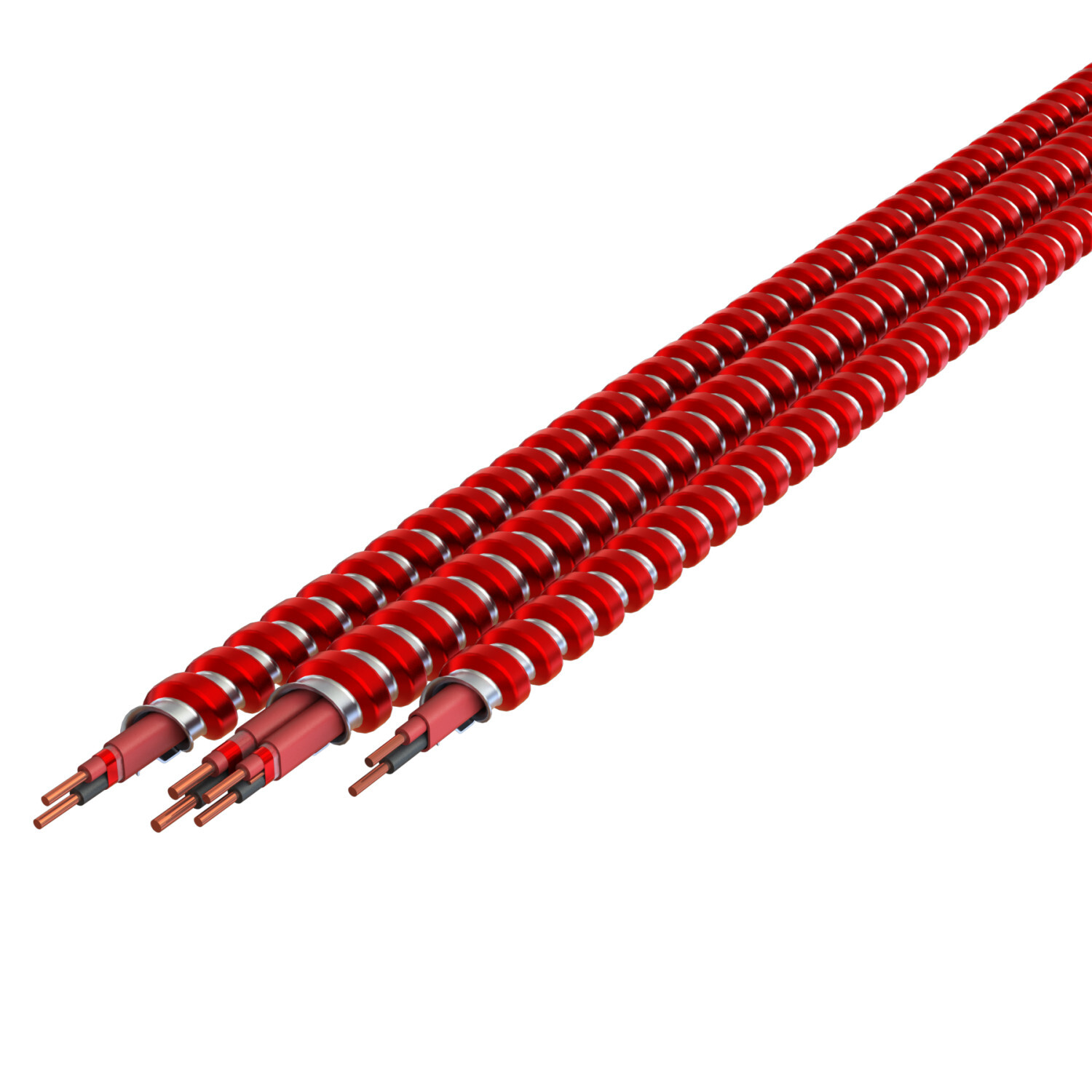 18-2(TPJ) BK RD Power Limited Fire Alarm Circuit Cable - Type FPLP, Red Interlocked Galvanized Steel Armor , 1000' Reel,