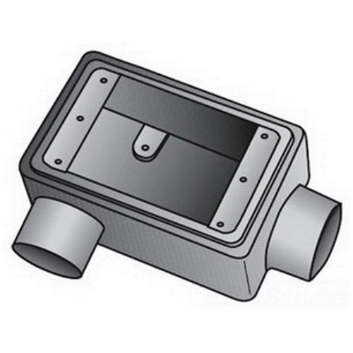 OZ-Gedney Type FDR Deep Cast Device Box, Number Of Outlet: 2, Gray Iron, Size: 3/4 IN, Ridge Top Construction, Cable Entry: (2) 3/4 IN Hubs, 28 CU-IN Capacity, No, 2-15/16 IN Width, 3-1/16 IN Depth, 4-11/16 IN Height, Finish: Zinc Electroplated With Aluminum Enamel, Third Party Certification: UL File Number E-18095, CSA 009795, Applicable Third Party Standards: UL 514A, CSA C22.2 No.18, Federal Specification A-A-50563, NEMA : FB-1, For Rigid Conduit And IMC