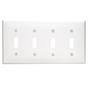 4-Gang Toggle Device Switch Wallplate, Standard Size, Thermoplastic Nylon, Light Almond