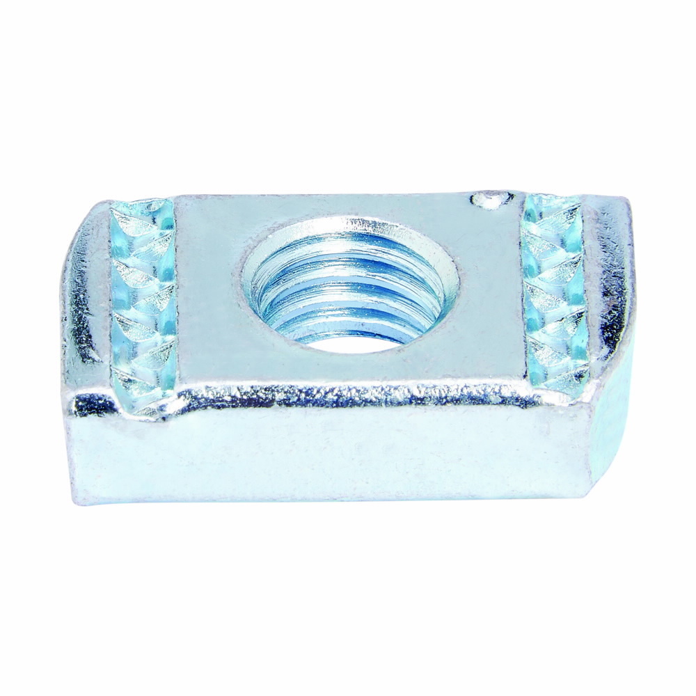 Eaton B-Line series spring nut, 0.8250" H x 1.3750" L x 0.85" W, Steel, Electro-plated, 3/8?-16 bolt size