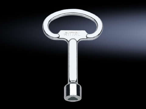 Enclosure key, Double-bit key no. 5, 8 mm triangular, 8mm square