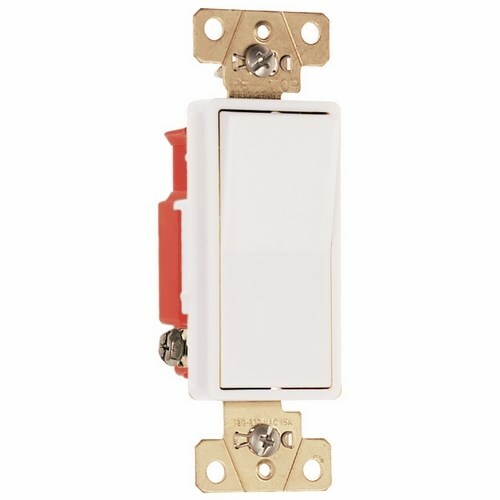 Single Pole, Back and Side Wire, Decorator Switch, 20 amps, 120/277 volts, White.