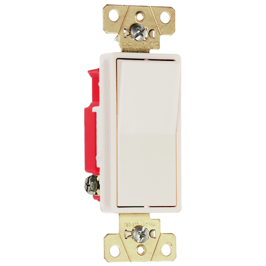 Three-way, Back and Side Wire, Decorator Switch, 20 amps, 120/277 volts, Light Almond.