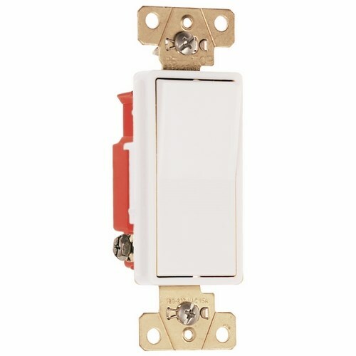 Three-way, Back and Side Wire, Decorator Switch, 20 amps, 120/277 volts, White.