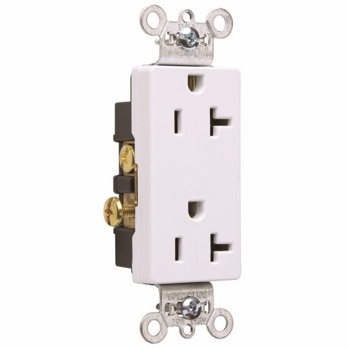 Heavy-Duty Decorator Spec Grade Duplex Receptacle Side Wire 20amp 125volt White