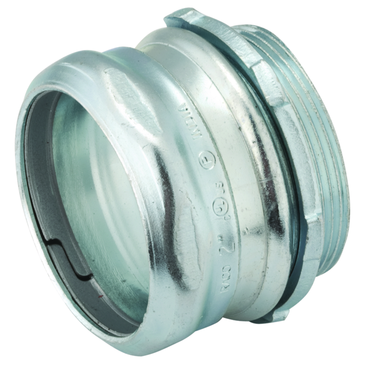 2946 Non-Insulated Compression Connector, 4 in Trade, For Use With EMT Conduit, Steel, Electro-Plated Zinc