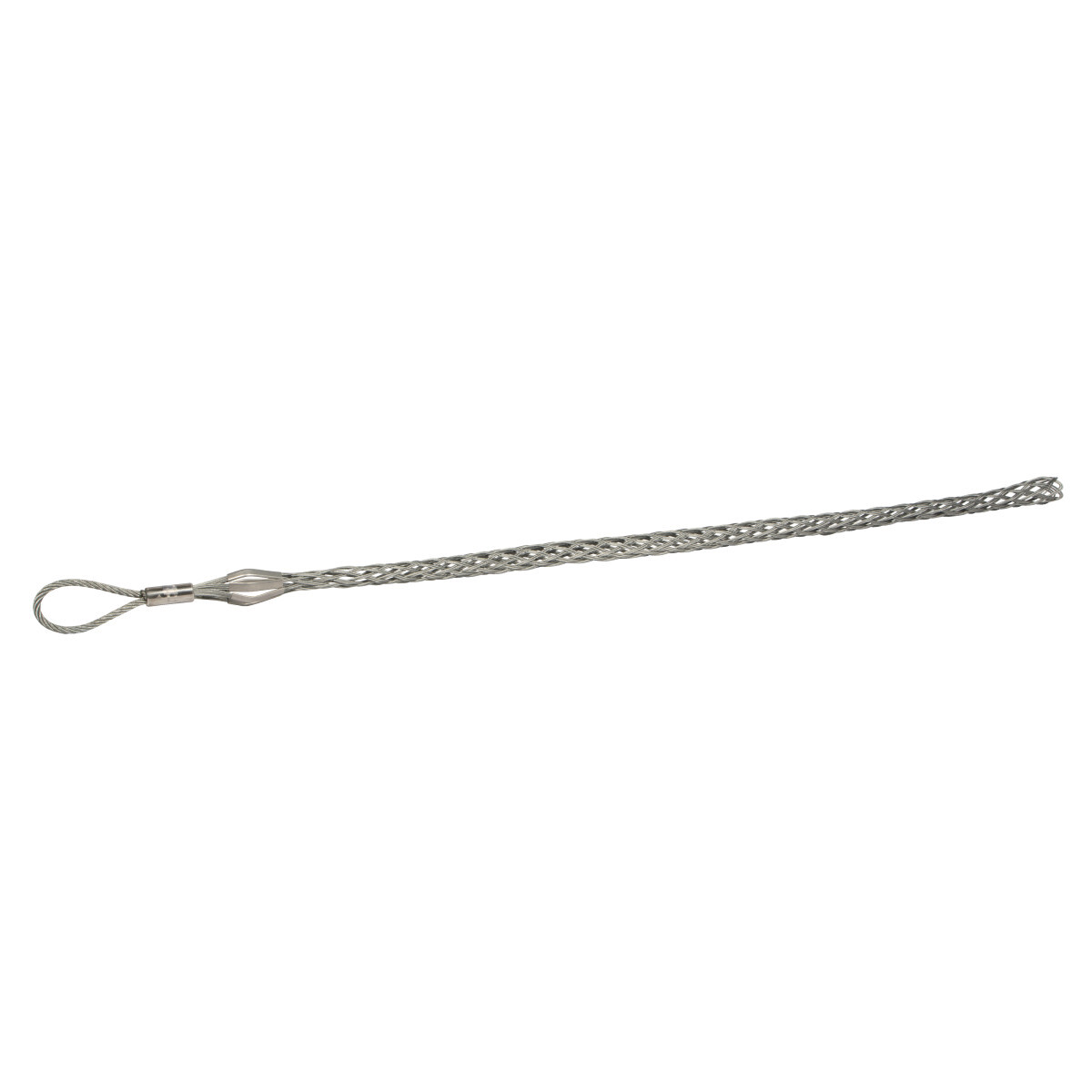 T-Basket Type Pulling Grip for Cable Diameter 2.0 - 2.49" (50.8 mm - 63.3 mm).  Use to pull in conduit or tray.  Medium-duty pulls.  12" (304.8 mm) eye length.  Mesh length 36" (914.4 mm).  Double weave galvanized steel mesh with flexible pulling eye.  Select the grip with a maximum rated capacity that meets or exceeds the cable puller's maximum pulling force.