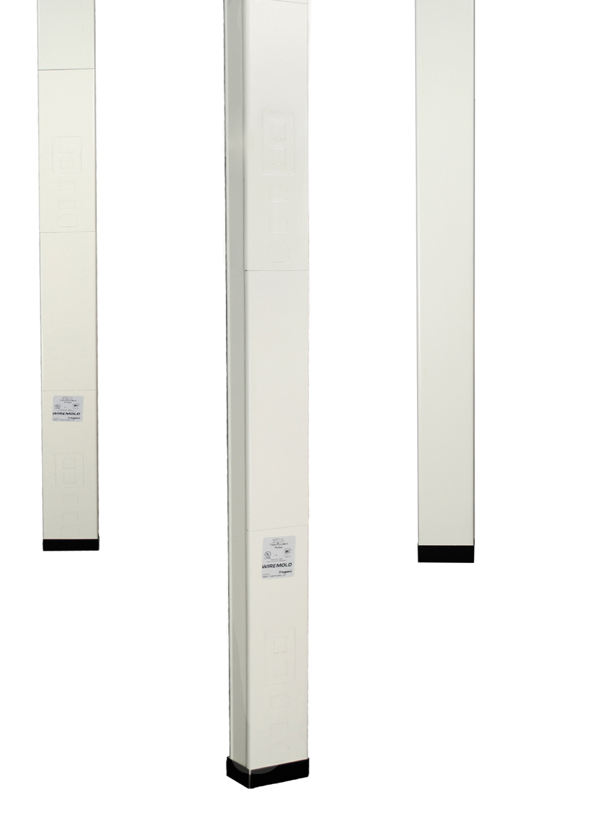 Vertical Drop Tele-Power, Blank, Steel, IvoryTwo-compartment Pole. Nominal Material Thickness .040" (1.0mm). Mounting Hardware, Entrance End Fitting And Ceiling Trim Plates Furnished. Length: 12'5" (3.8m).