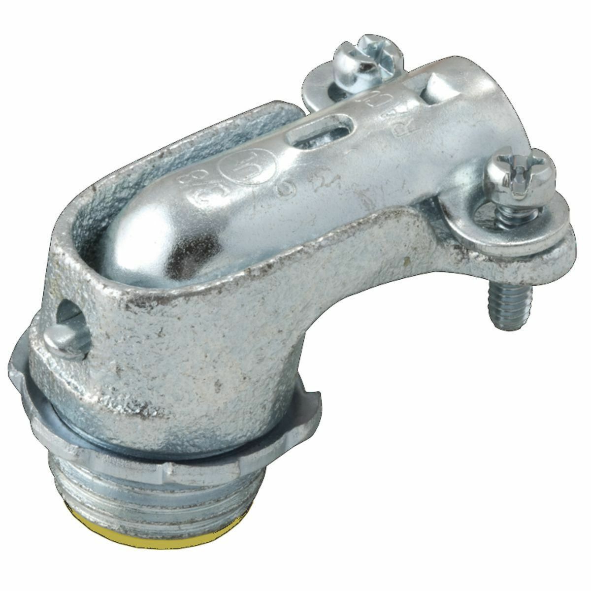 3204 Insulated Squeeze Conduit Connector, 1 in Trade, 1.045 in Cable Openings, Malleable Iron, Electro-Plated Zinc