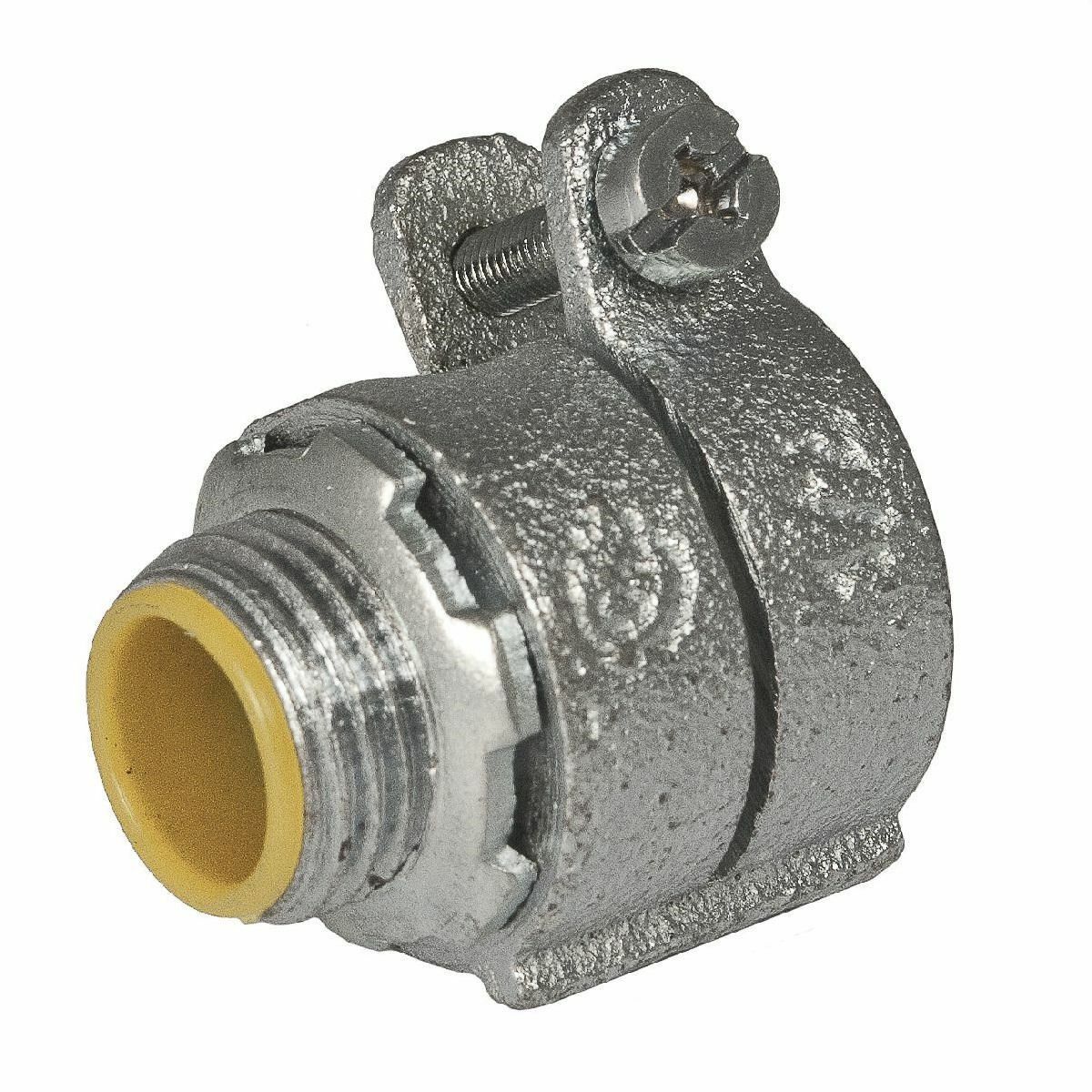 3303 Insulated Straight Squeeze Conduit Connector, 3/4 in Trade, 0.813 in Cable Openings, Malleable Iron, Electro-Plated Zinc