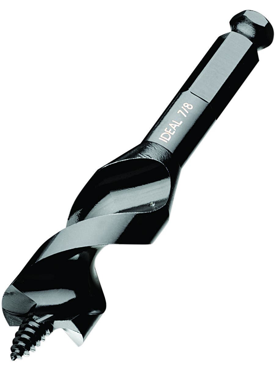 IDEAL, Auger Bit, Mini, Utility, Bit Diameter: 7/8 IN, Shank Diameter: 7/16 IN, Overall Length: 4-3/4 IN, Twist Length: 2-1/2 IN